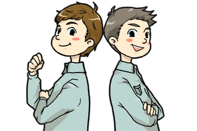 2人の作業員のイラスト画像